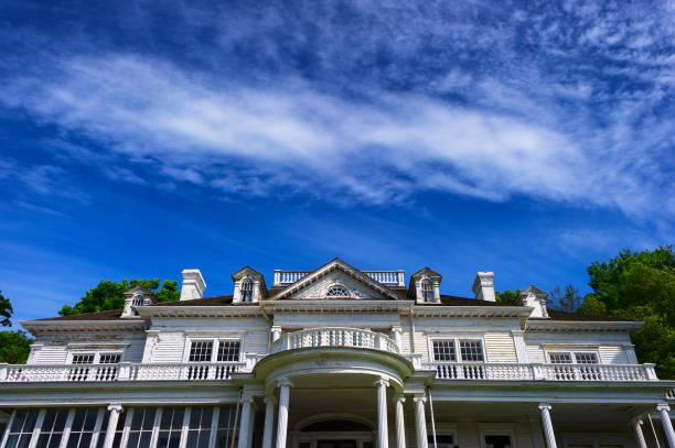 Blowing Rock, North Carolina,USA - June 19,2019:   Moses H. Cone Memorial Park is one of the many attractions along the Blue Ridge Parkway National Park.  Flat Top Manor and and country estate built around 1900.