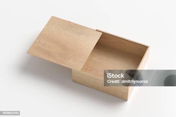 スライド蓋付き木製の正方形の箱 - 箱のストックフォトや画像を多数ご用意 - 箱, 木製, テンプレート