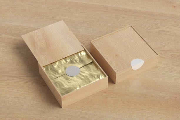 istock Wooden square boxes with sliding lid 1159815738