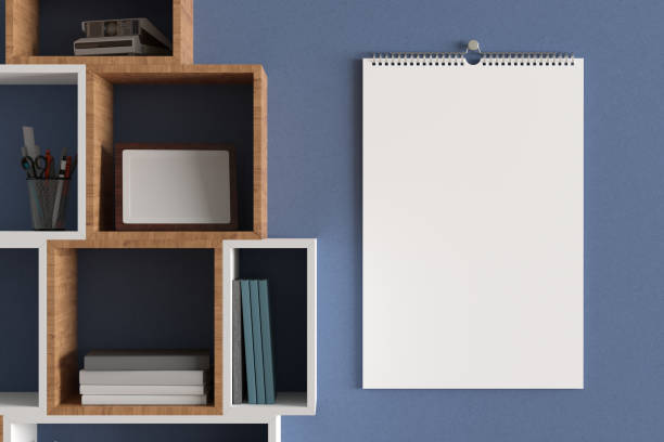 istock Blank calendar mock up on the wall. 1159815925