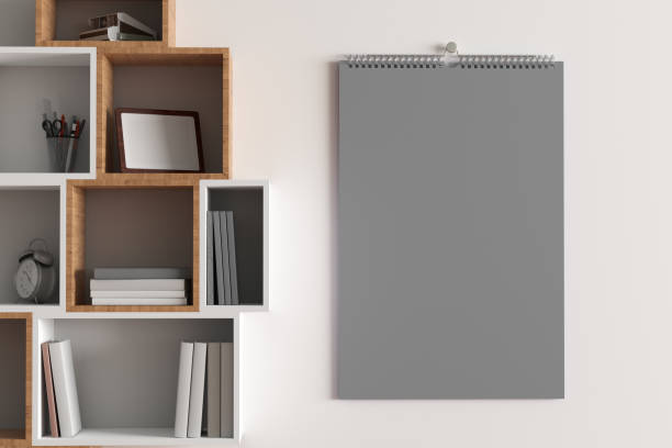 istock Blank calendar mock up on the wall. 1159815960