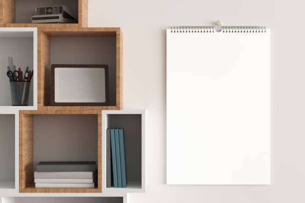 Blank calendar mock up on the wall.