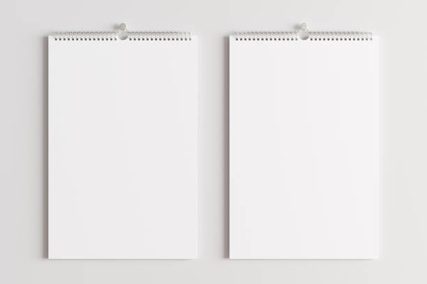 Blank calendar mock up on the wall.