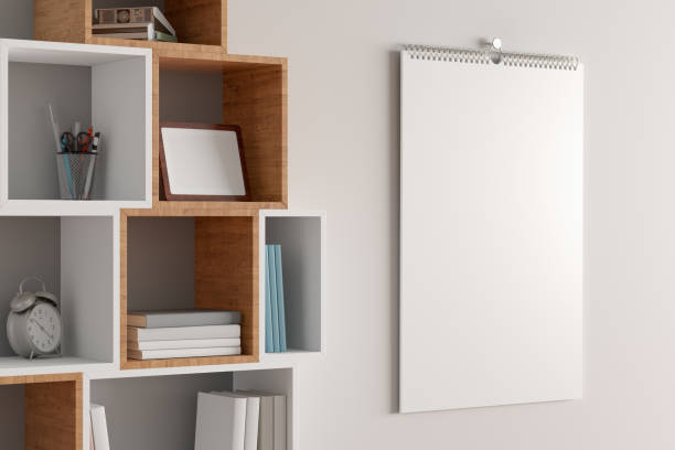 istock Blank calendar mock up on the wall. 1159818112