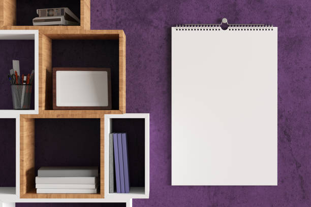 istock Blank calendar mock up on the wall. 1159818654