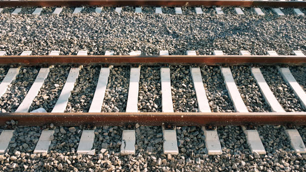 istock Side view of railway track 1159819109