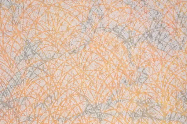 Japanese linen paper with white grass pattern against color marbled mulberry paper