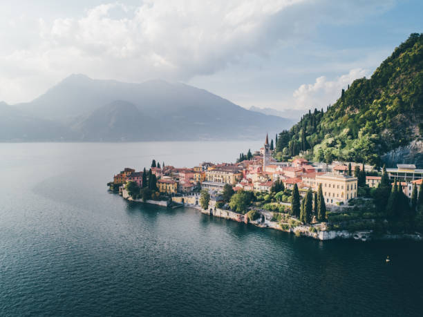 Como Lake Como Lake panoramic landscape. Bellagio, Italy, Europe. lake como photos stock pictures, royalty-free photos & images