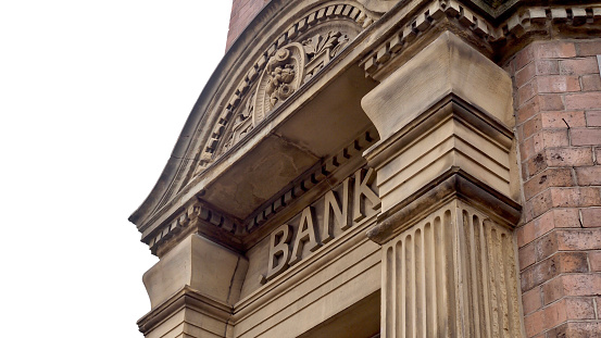 Bank Sign in stone
