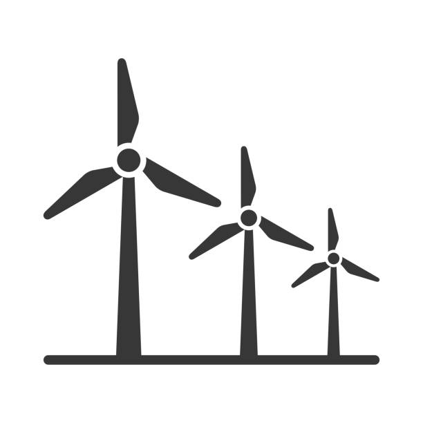 энергия ветра - wind turbine fuel and power generation clean industry stock illustrations