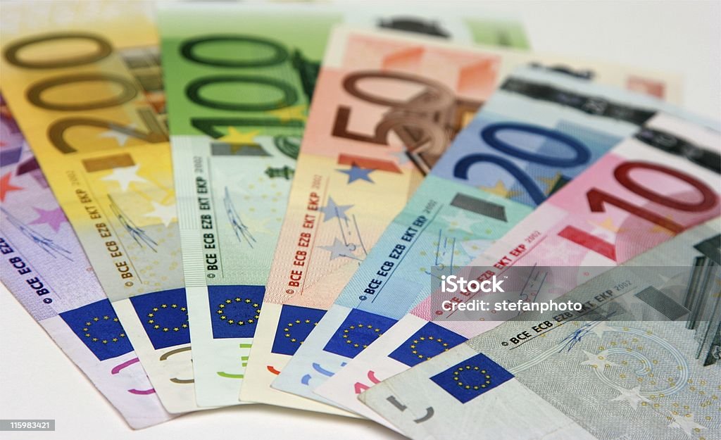 Euro banknotes, close-up 10-11 Years Stock Photo