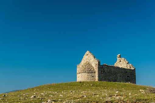 old chapel standing on a hill in Cres (Croatia)