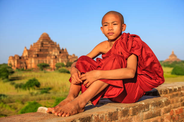 istock Young Buddhist monk looking at the view, Bagan, Myanmar 1159835798