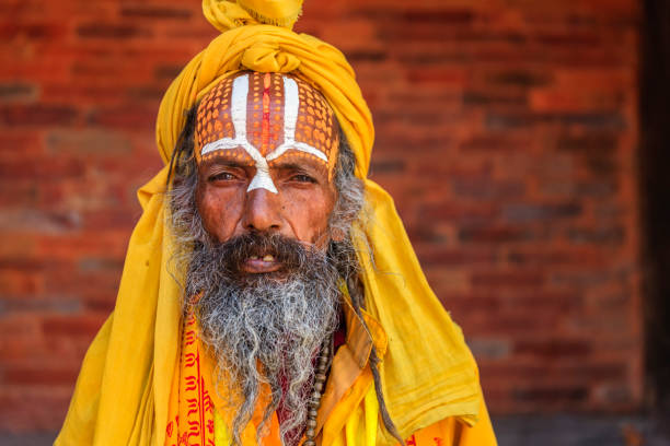 istock Sadhu - indian holyman sitting in the temple 1159837872