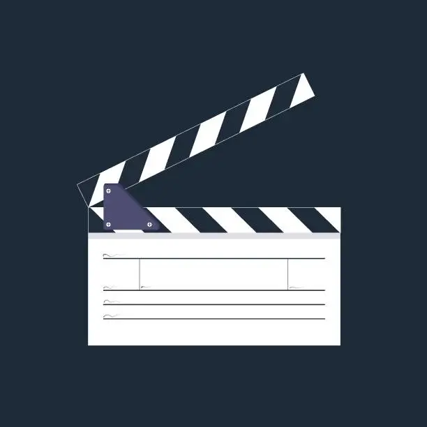 Vector illustration of Movie clapper icon