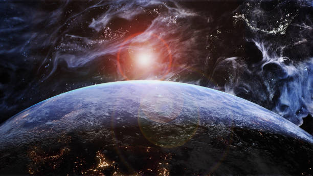 istock Planet Earth in a Fantasy Blue Galaxy Nebula Universe 1159840086