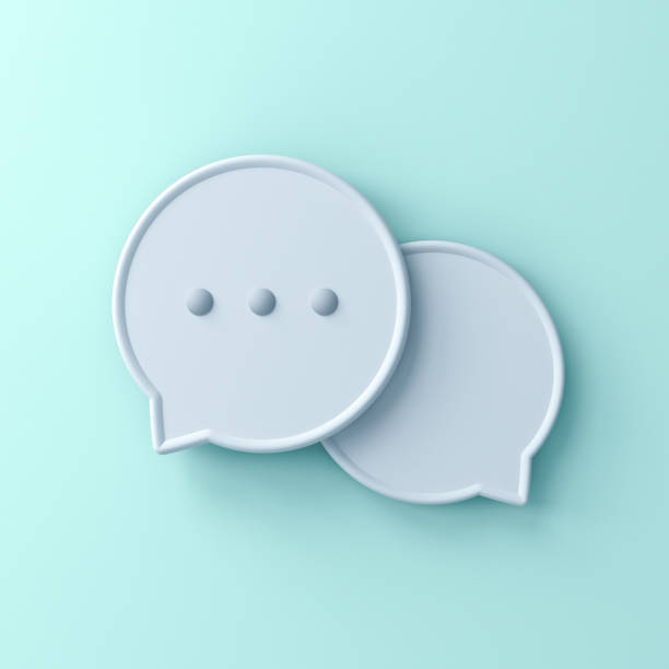 istock Abstract 3d speech bubbles isolated on light green blue pastel color wall background with shadow 1159846417