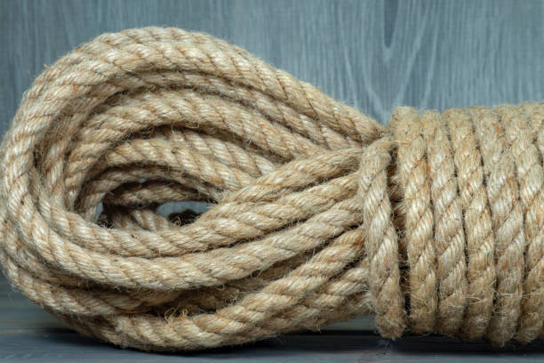 istock Natural jute rope cord in close-up 1159848840