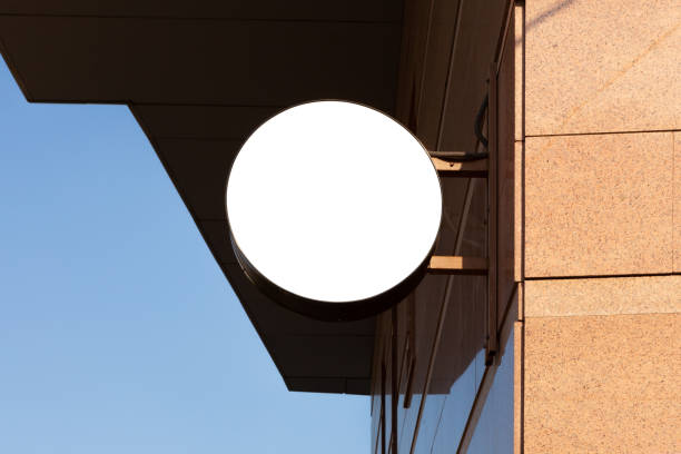 istock White blank round outdoor business signage 1159848937