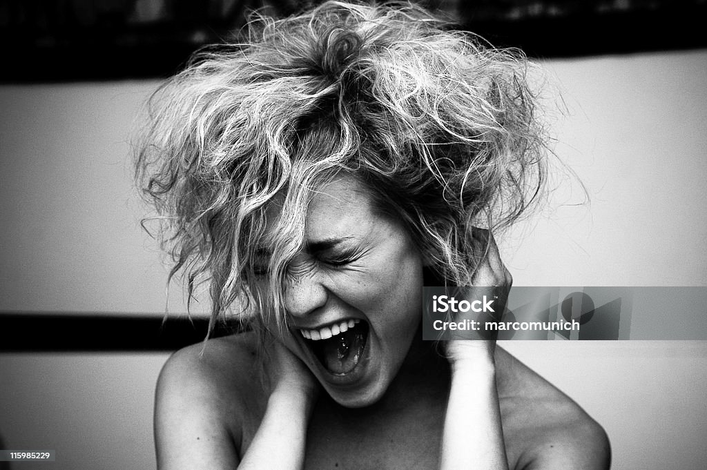 Crazy Menina monoterapia - Royalty-free Berrar Foto de stock