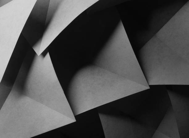 istock Geometric shapes of black paper, composition abstract 1159856696