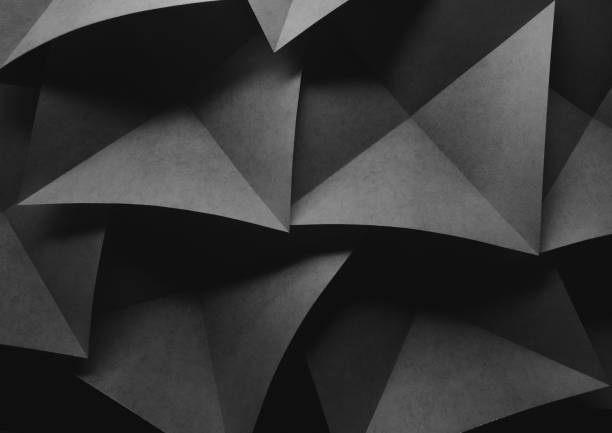 istock Geometric shapes of black paper, composition abstract 1159856796