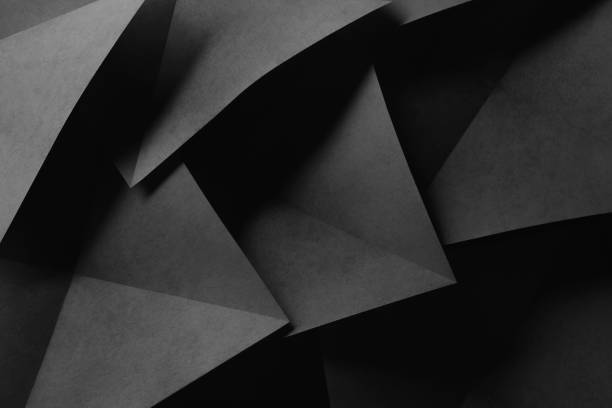 istock Geometric shapes of black paper, composition abstract 1159856924