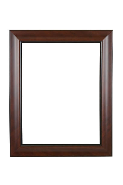 Picture Frame in Brown Modern Satin Finish, White Isolated stock photo