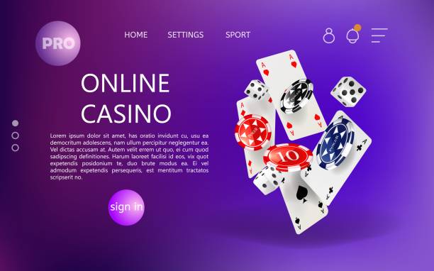 homepage für online-casino-website. vektor. - gambling chip gambling internet isolated stock-grafiken, -clipart, -cartoons und -symbole