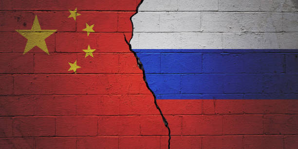 China vs Russia stock photo