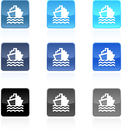 Ship Button Ship Boat Royalty Free Vector Art Button Set Stock Illustration ...
