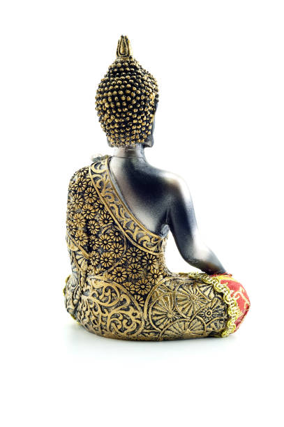 istock Portrait of a Buddha statue isolated on white background 1159867423