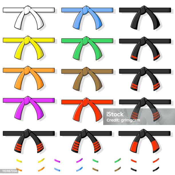 Arti Marziali Cintura - Immagini vettoriali stock e altre immagini di Cintura - Cintura, Arte marziale, Judo