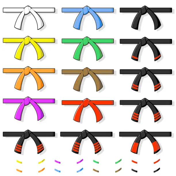 Vector illustration of Martial Arts Belts