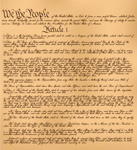 amerykańska konstytucja - scroll old paper folded stock illustrations