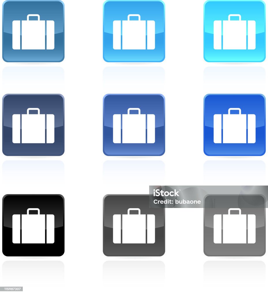 luggage suitcase royalty free vector art button set luggage/suitcase icon/button set in 9 colors Global Business stock vector