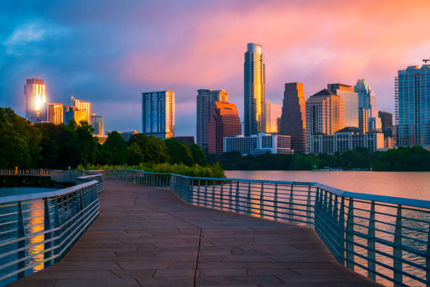 istock Pink Clouds in My Coffee Abstract Bridge Austin Texas USA 2019 1159875451