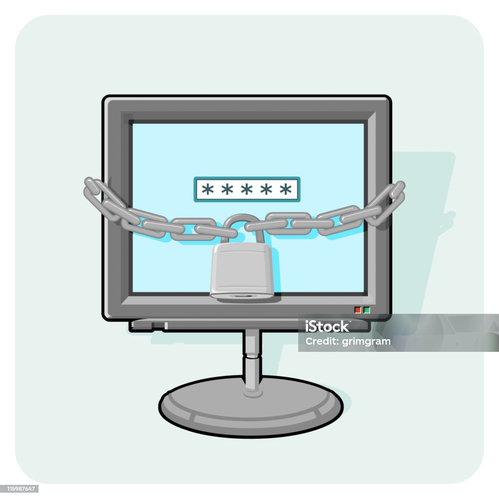Компьютер безопасности - Векторная графика Безопасность сети роялти-фри