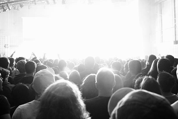 multidão de concerto - concert hall crowd dancing nightclub imagens e fotografias de stock