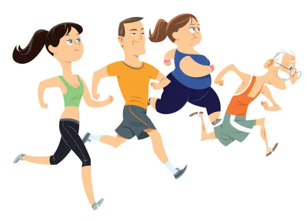 Vector illustration of People running