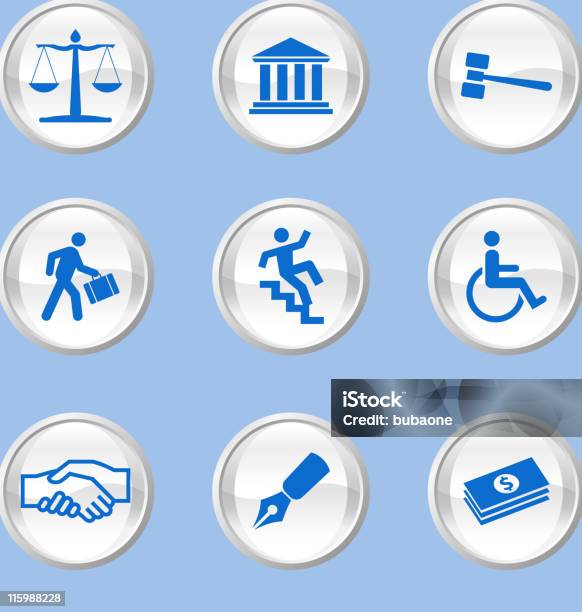 Justizsystem Lizenzfreie Vektor Iconset Stock Vektor Art und mehr Bilder von Anwalt - Anwalt, Verletzung, Icon