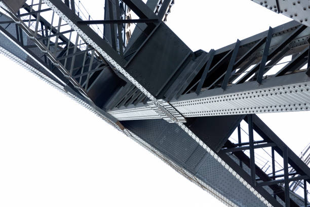 istock Closeup Harbour Bridge steel structure, white background with copy space 1159882801
