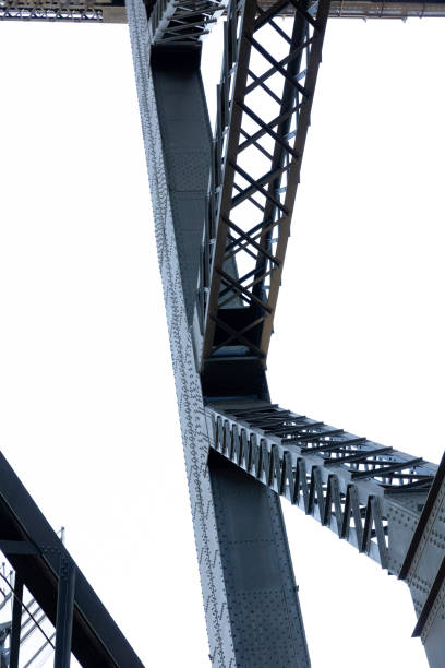 istock Closeup Harbour Bridge steel structure, white background with copy space 1159883739