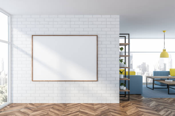 istock White office waiting room with poster 1159883869