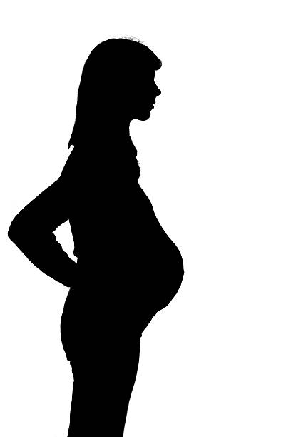 silhueta de mulher grávida - model3 - fotografias e filmes do acervo