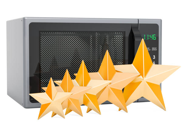 istock Customer rating of microwave oven, concept. 3D rendering isolated on white background 1159883983