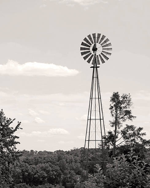istock Amish Old Fashioned Windmill in Sepia Tone 115988613