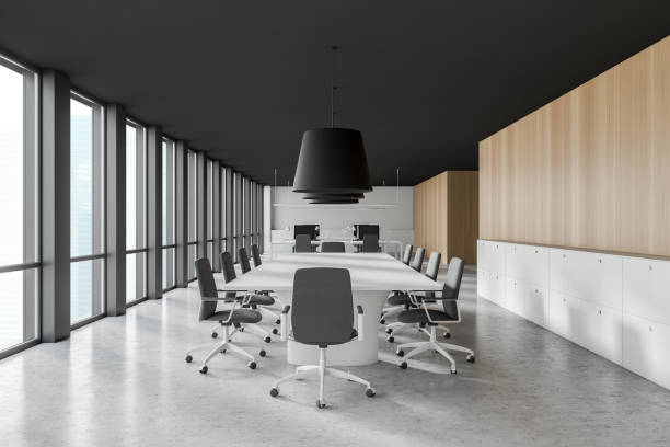 istock Moder stylish design conference room in office building. 1159886380