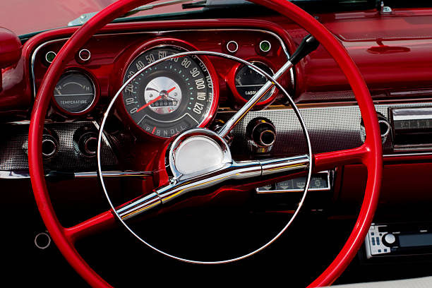 carro descapotável - collectors car dashboard odometer mode of transport imagens e fotografias de stock