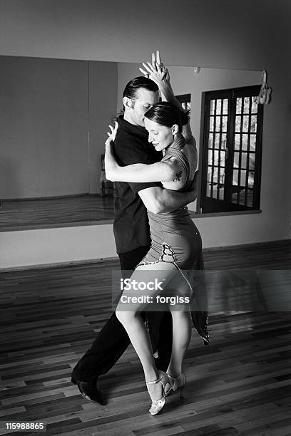 Two Ballroom Dancers Practicing In Their Studio Stock Photo - Download Image Now - Tango - Dance, Embracing, Dancing